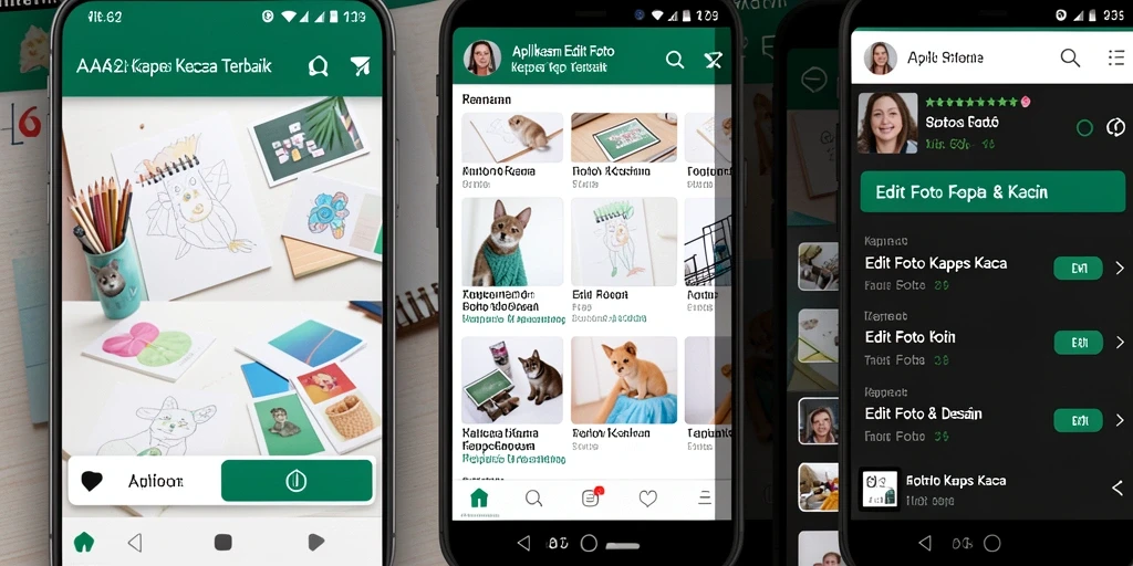 Antarmuka aplikatif AA62 yang menampilkan fitur Edit Foto Kertas Kaca.