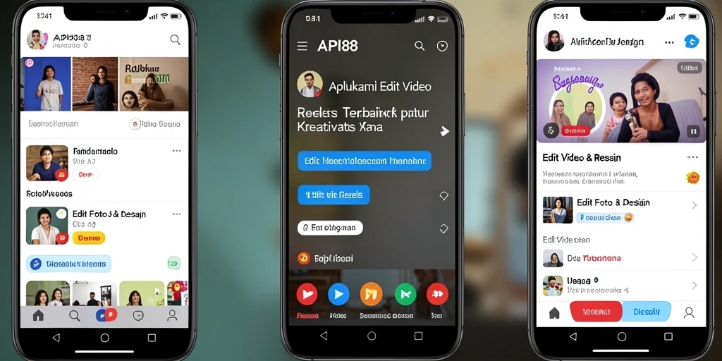 Antarmuka aplikasi API88 yang intuitif untuk Edit Video Reels.