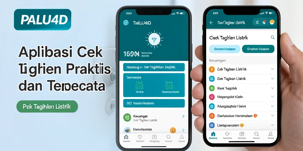 Screenshot antarmuka aplikasi PALU4D untuk cek tagihan listrik.