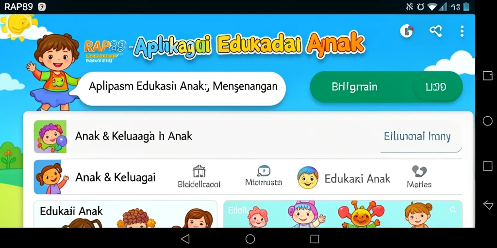 Antarmuka menyenangkan dan edukatif dari aplikasi RAP89.