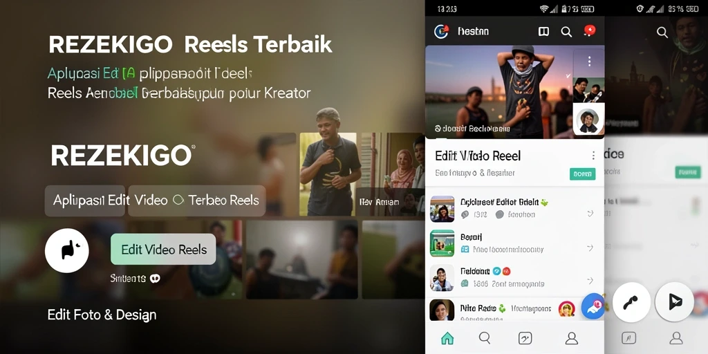 Antarmuka modern REZEKIGO untuk editing video reels yang efisien.