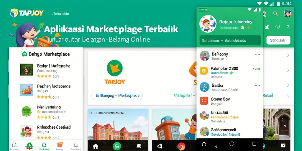 Tampilan antarmuka aplikasi TAPJOY yang menarik dan fungsional.